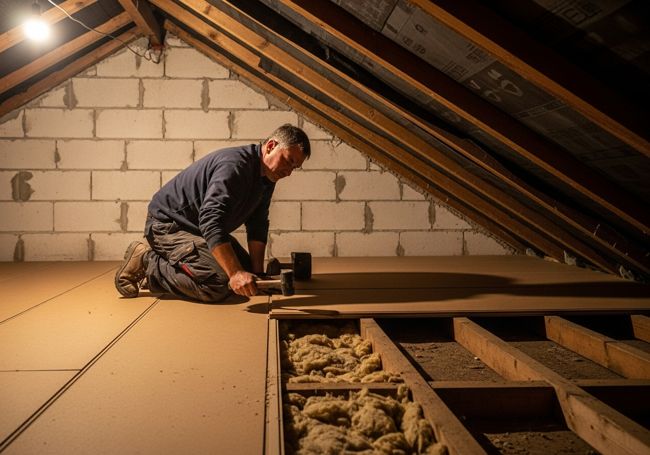 Isolation de plancher de combles à Alès